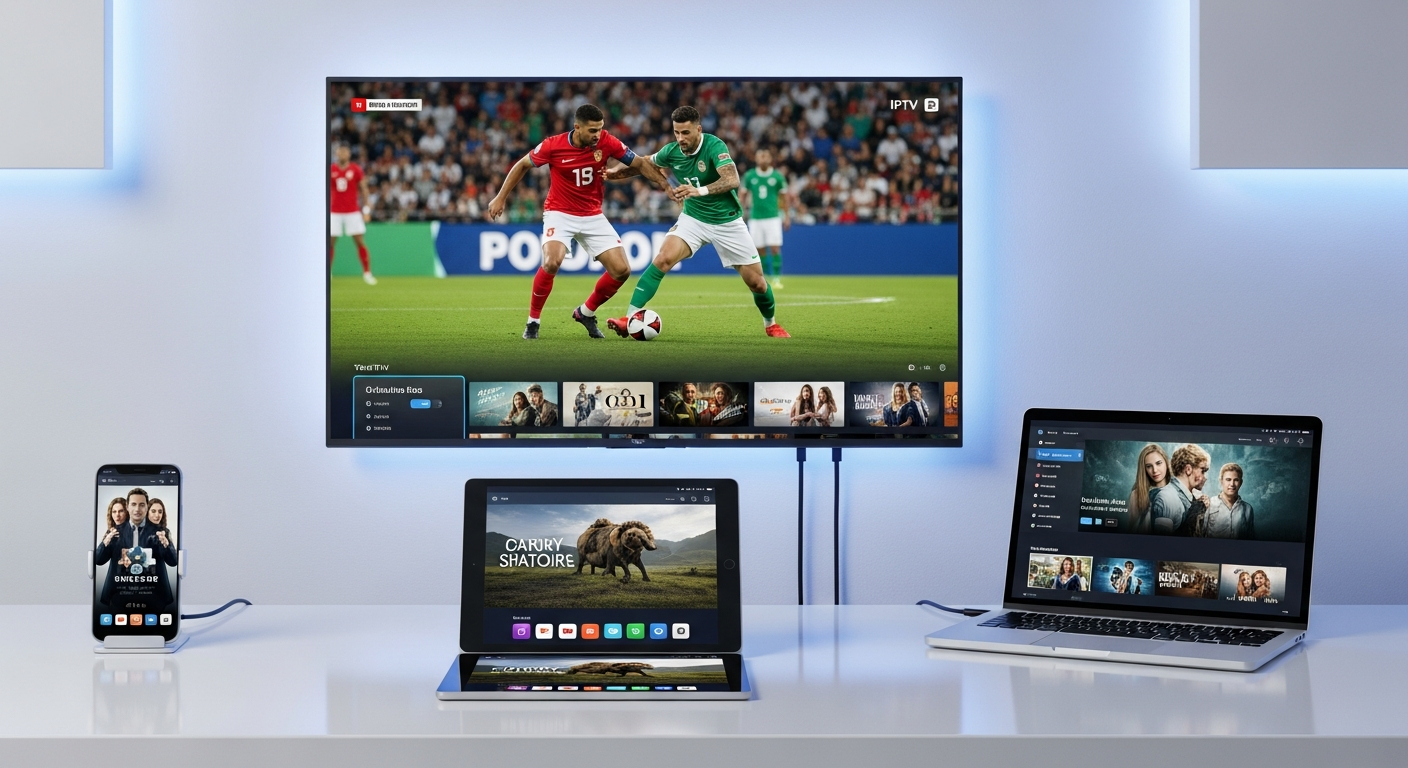Streaming IPTV em múltiplos dispositivos - Smart TV, Smartphone, Tablet e Portátil